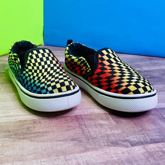 Slip On Rainbow 🌈 Checker Sneakers - Picture 1 of 11